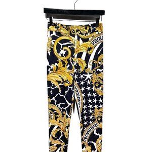 Versace Barocco Hibiscus Print Skinny Pants